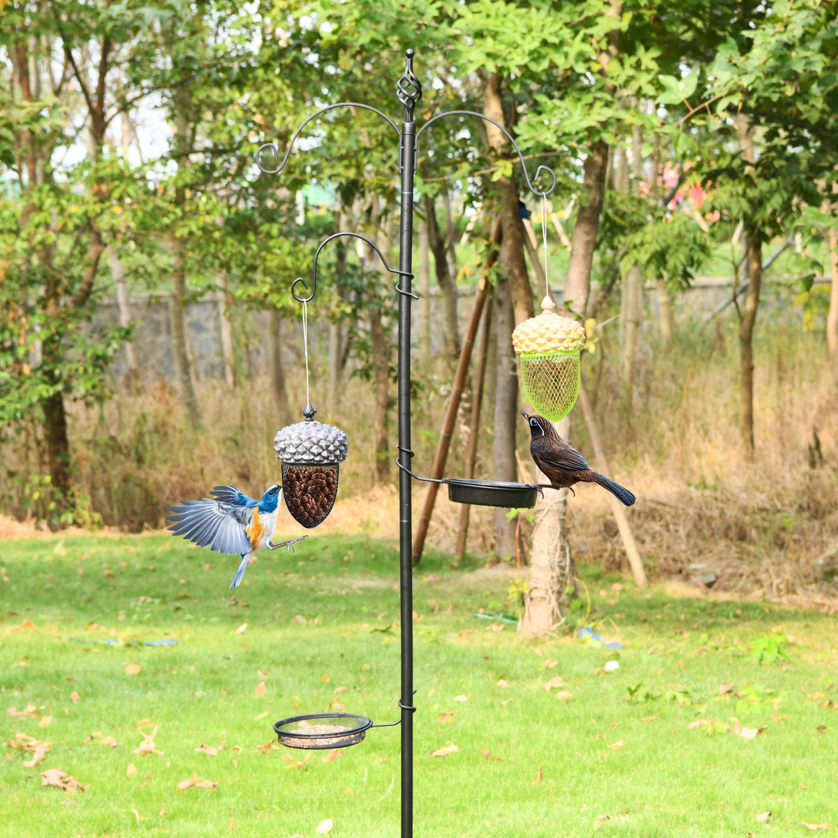 Acorn Metal Hanging Bird Feeder with Iron Mesh and Stainless Steel Wire
