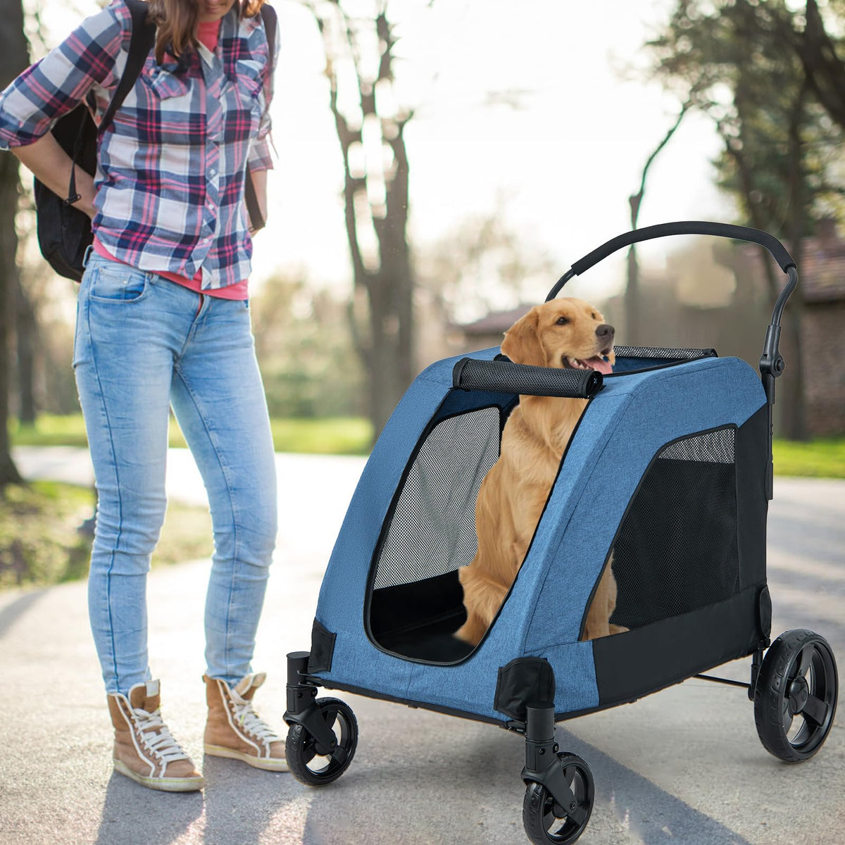 Extra Large Dog Stroller for Senior and Large Dogs 132 lb Capacity