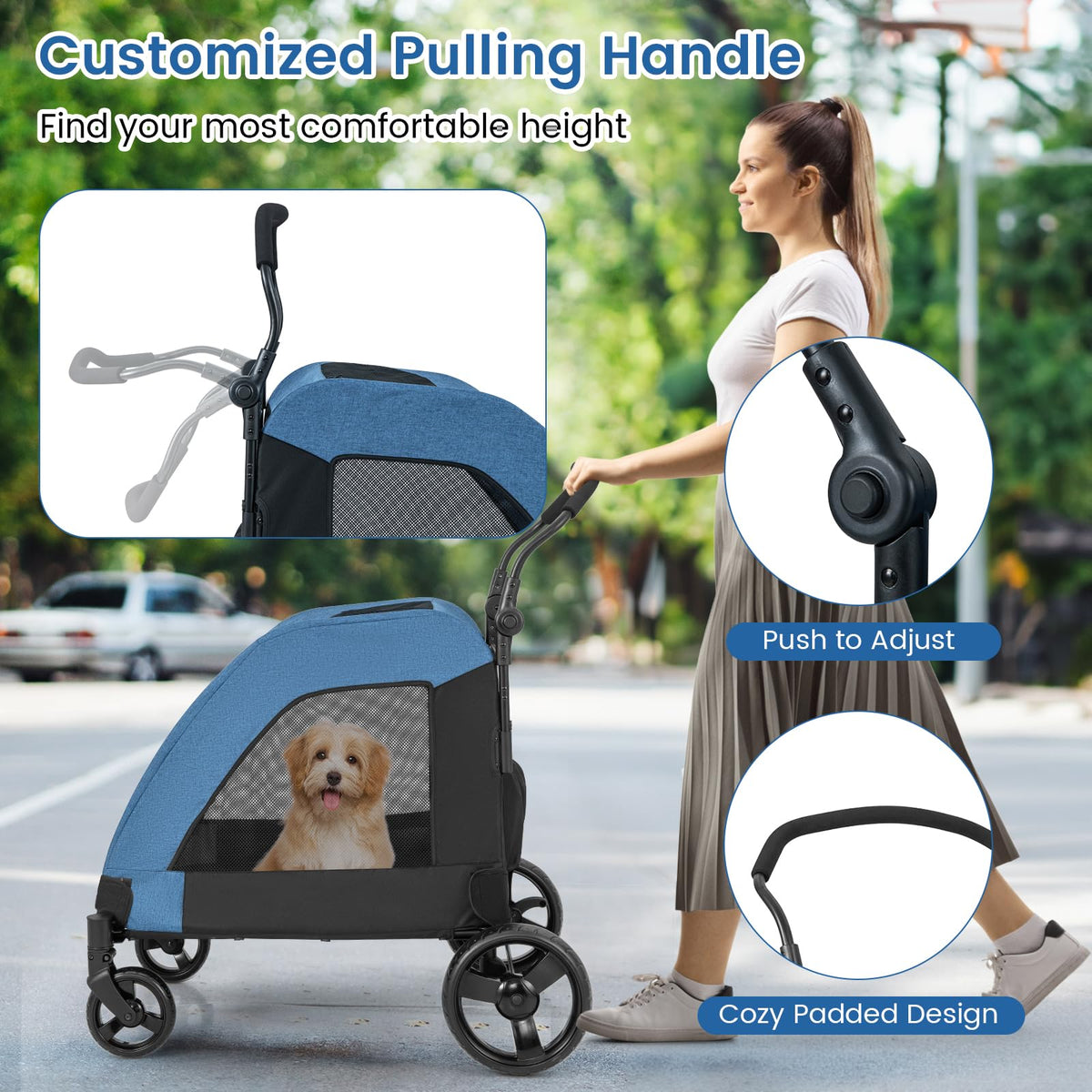 Extra Large Dog Stroller for Senior and Large Dogs 132 lb Capacity