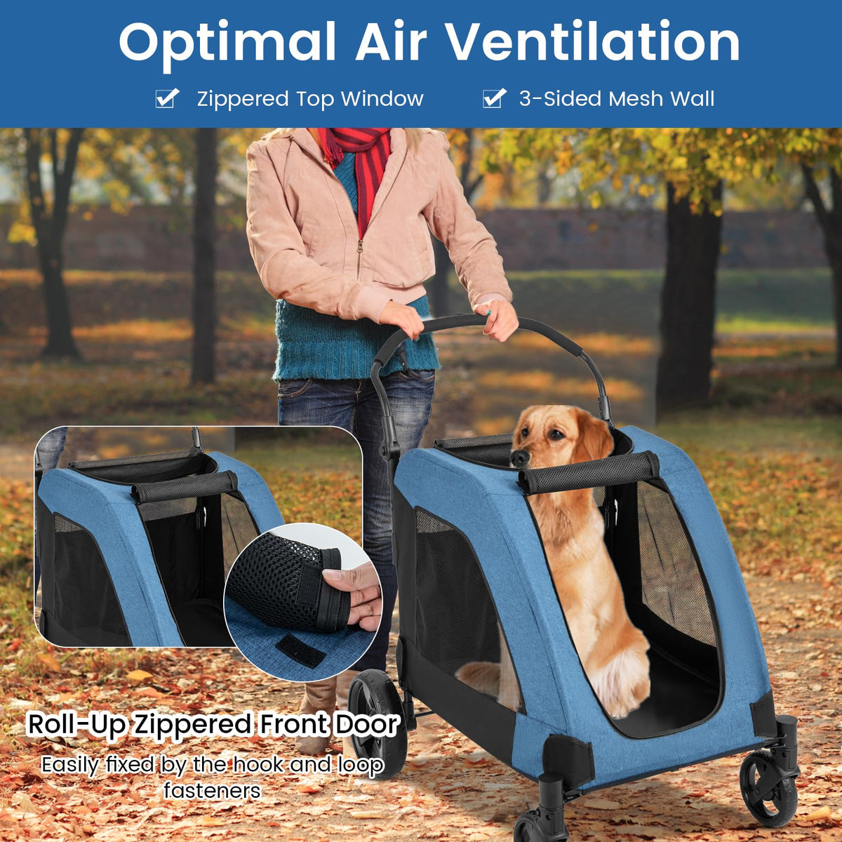 Extra Large Dog Stroller for Senior and Large Dogs 132 lb Capacity