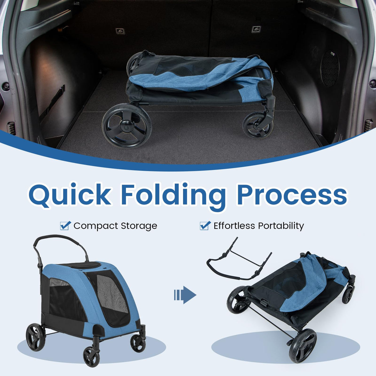 Extra Large Dog Stroller for Senior and Large Dogs 132 lb Capacity