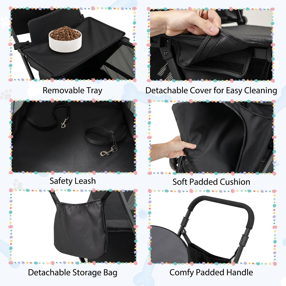 Low-Entry Dog Stroller with Ramp Access and Lockable All-Terrain Wheels