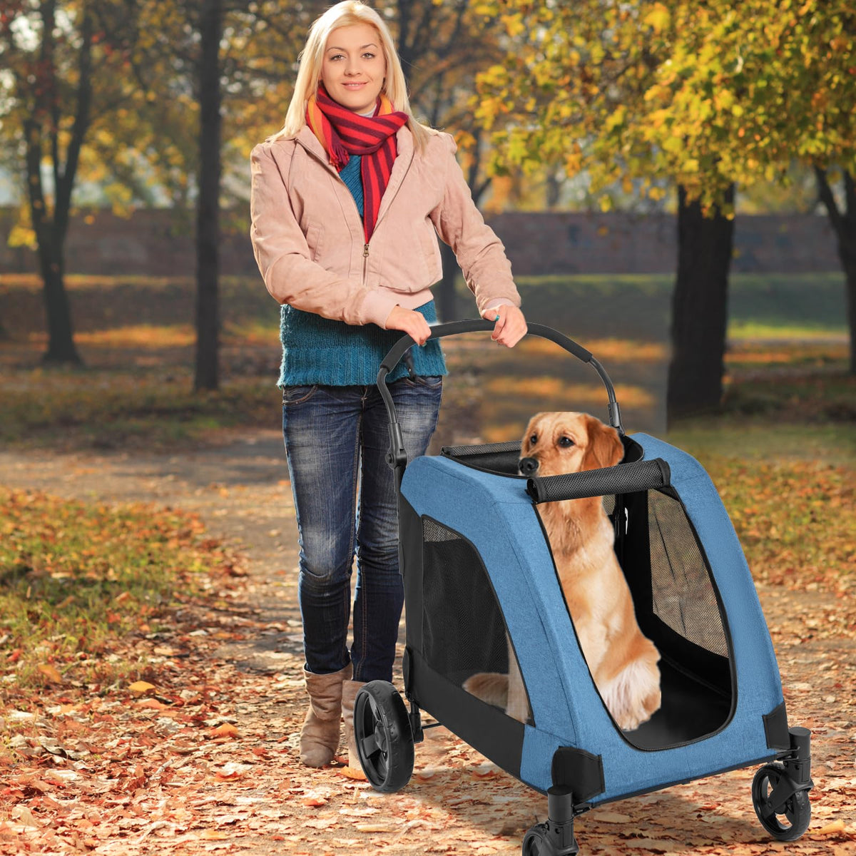 Extra Large Dog Stroller for Senior and Large Dogs 132 lb Capacity